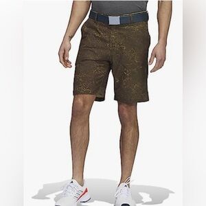 adidas Golf 9" Ultimate 365 Print Shorts Mens Size 42 Olive Strata